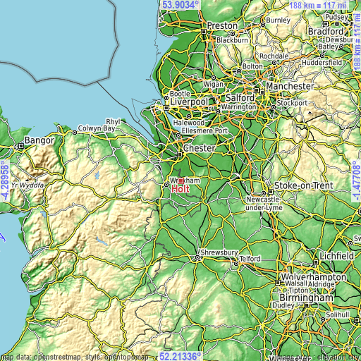 Topographic map of Holt