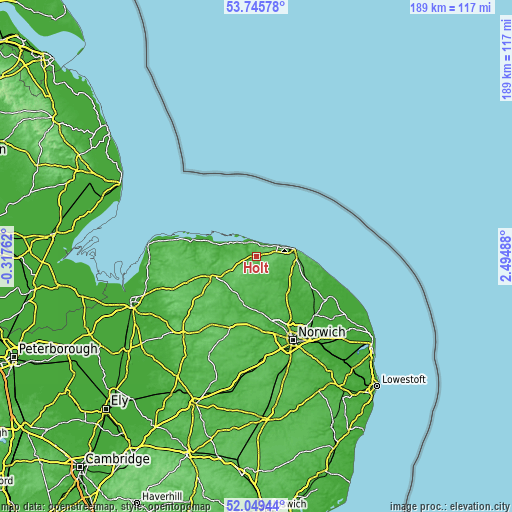 Topographic map of Holt