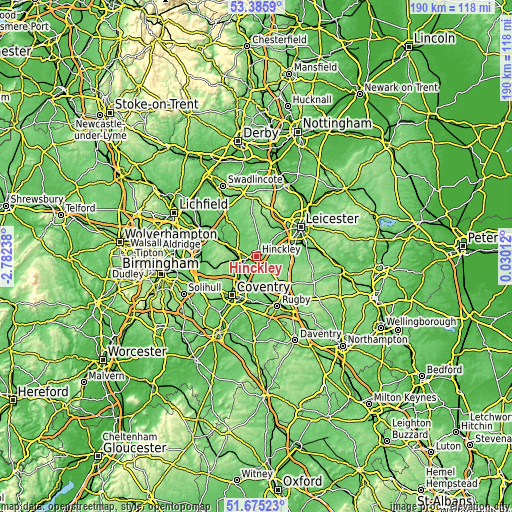 Topographic map of Hinckley