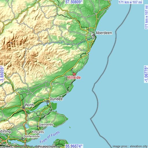 Topographic map of Hillside