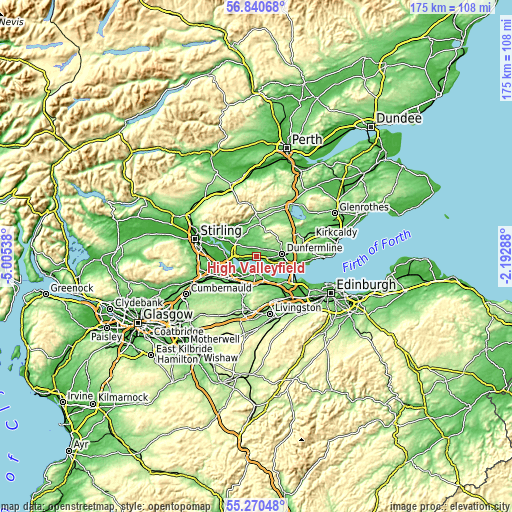 Topographic map of High Valleyfield