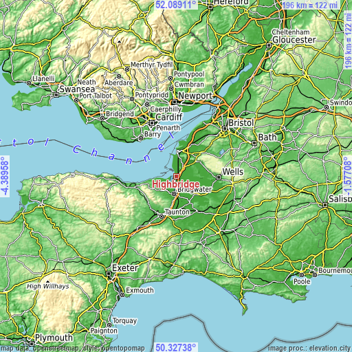 Topographic map of Highbridge