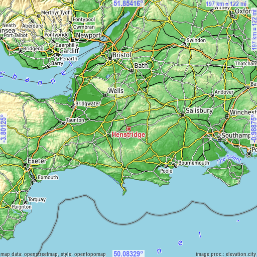 Topographic map of Henstridge