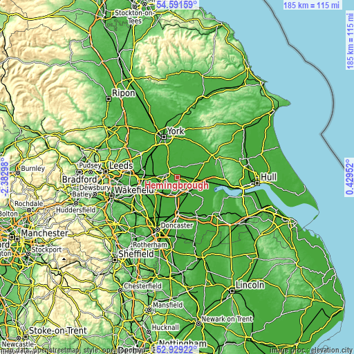 Topographic map of Hemingbrough