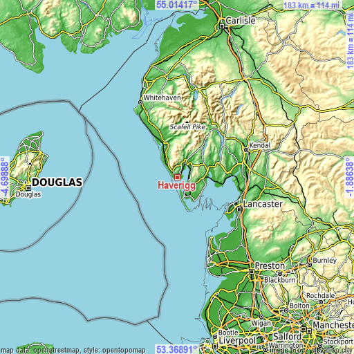 Topographic map of Haverigg