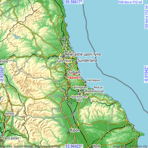 Topographic map of Haswell