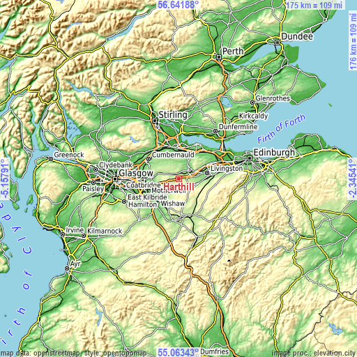 Topographic map of Harthill