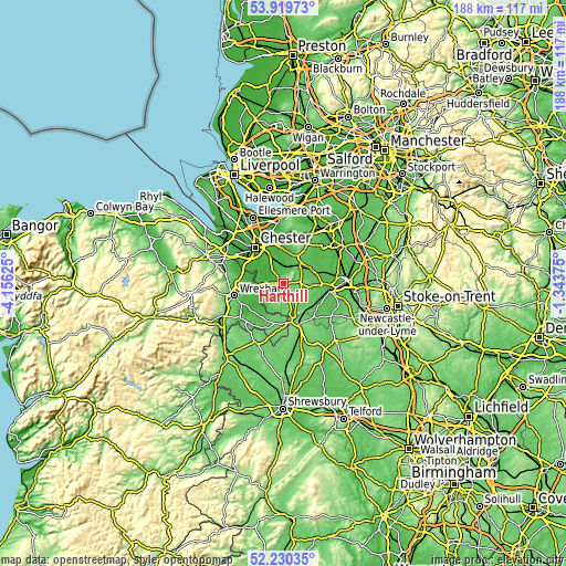 Topographic map of Harthill