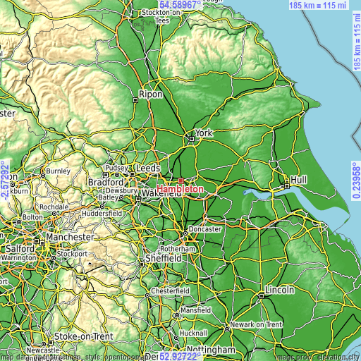 Topographic map of Hambleton