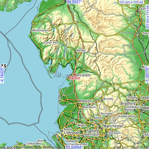 Topographic map of Halton