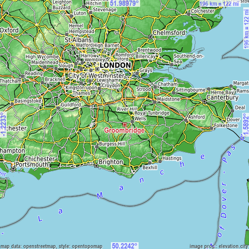 Topographic map of Groombridge