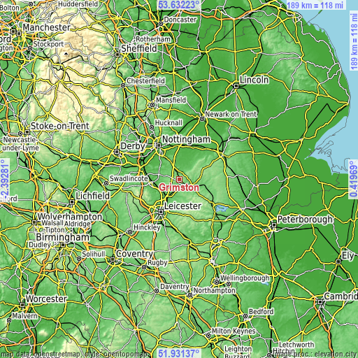 Topographic map of Grimston