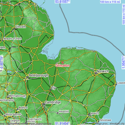 Topographic map of Grimston