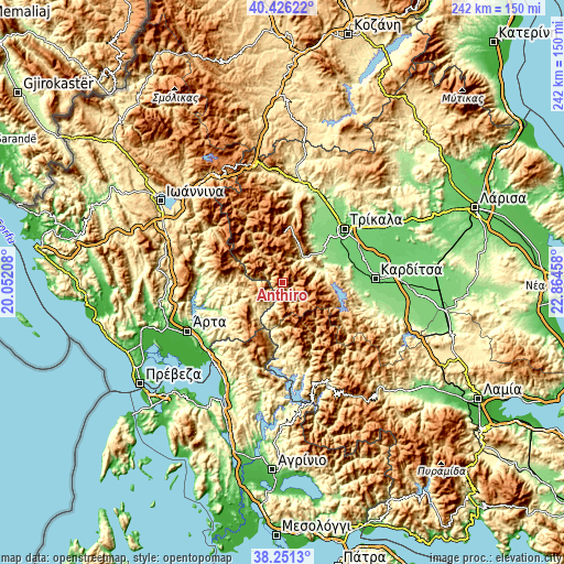 Topographic map of Anthiró