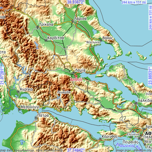 Topographic map of Anthíli