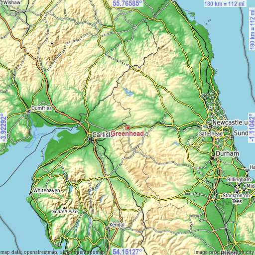 Topographic map of Greenhead