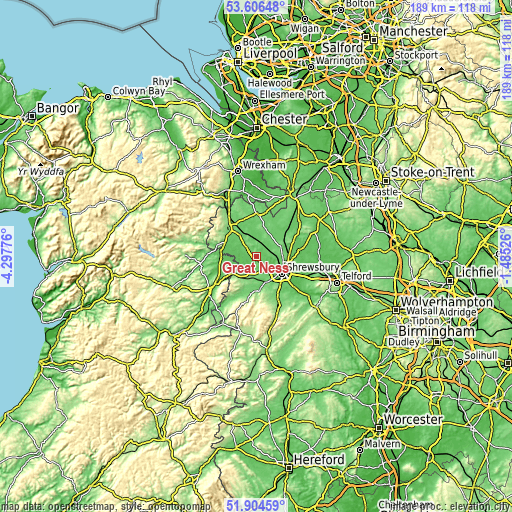 Topographic map of Great Ness