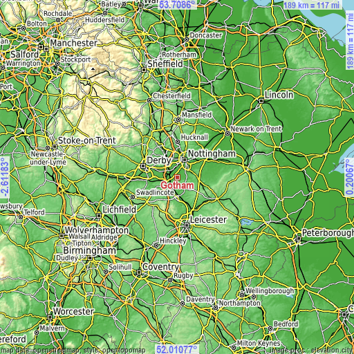 Topographic map of Gotham