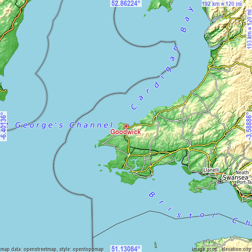 Topographic map of Goodwick