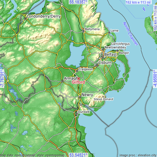 Topographic map of Gilford