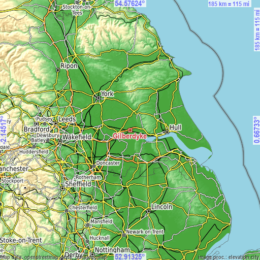 Topographic map of Gilberdyke