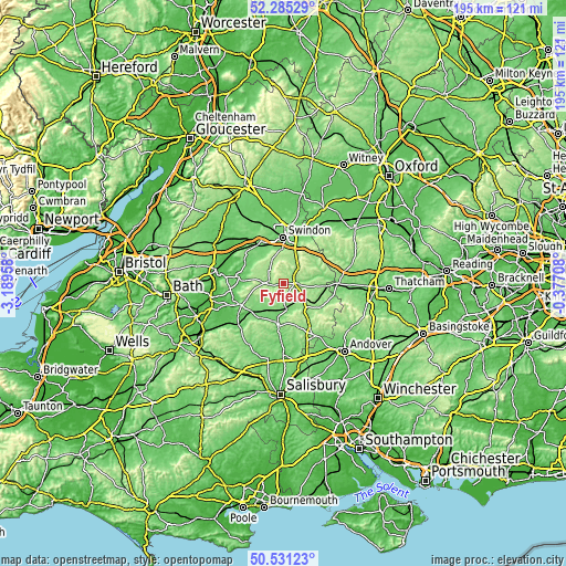 Topographic map of Fyfield