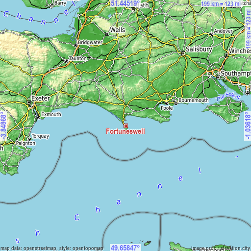 Topographic map of Fortuneswell