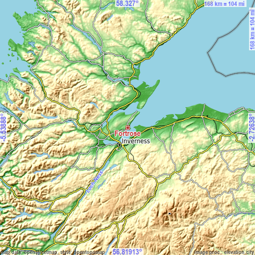 Topographic map of Fortrose
