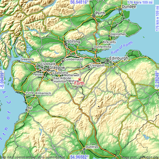 Topographic map of Forth