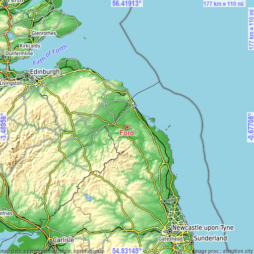 Topographic map of Ford