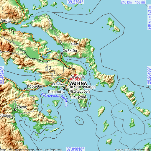 Topographic map of Anoixi