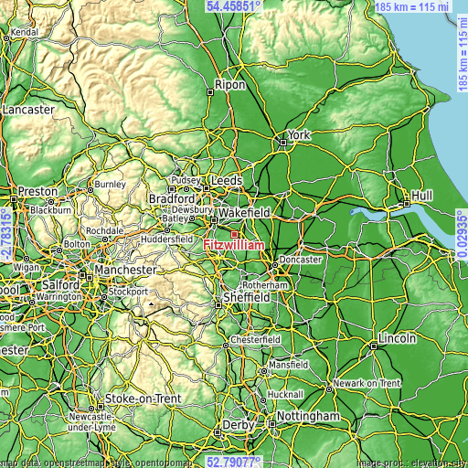 Topographic map of Fitzwilliam