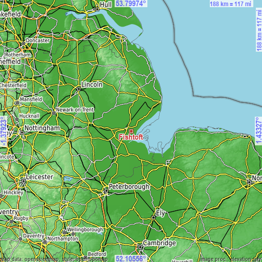 Topographic map of Fishtoft