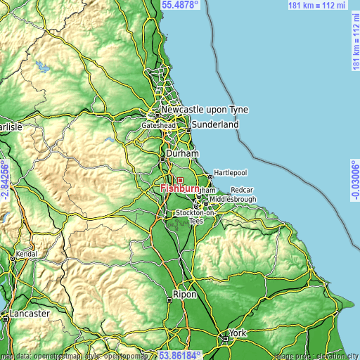 Topographic map of Fishburn