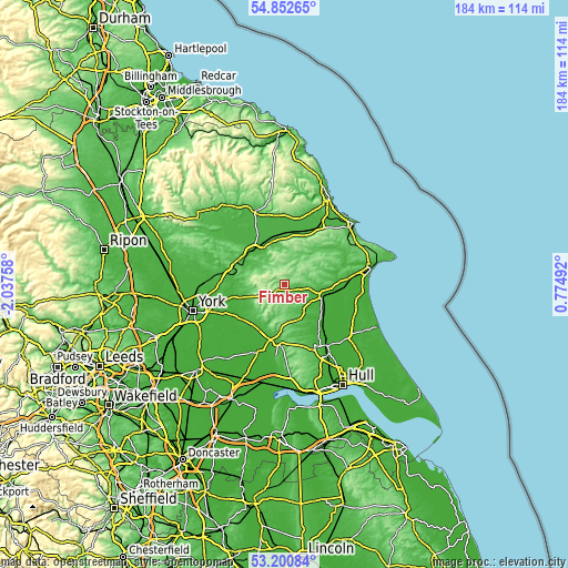 Topographic map of Fimber