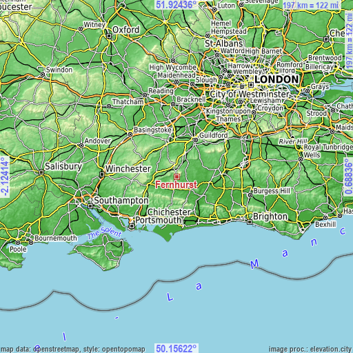 Topographic map of Fernhurst