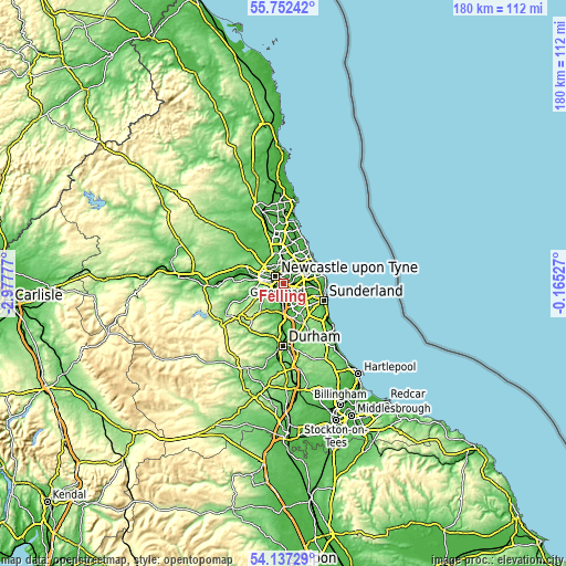 Topographic map of Felling