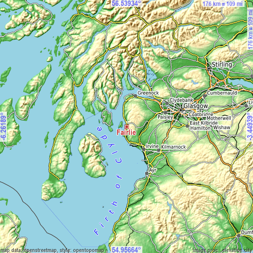 Topographic map of Fairlie