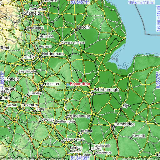 Topographic map of Essendine