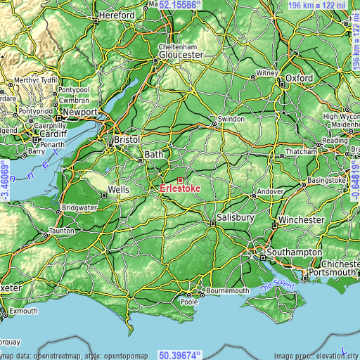 Topographic map of Erlestoke