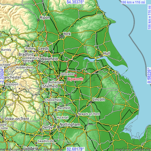 Topographic map of Epworth