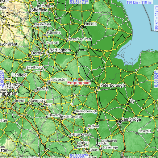 Topographic map of Empingham