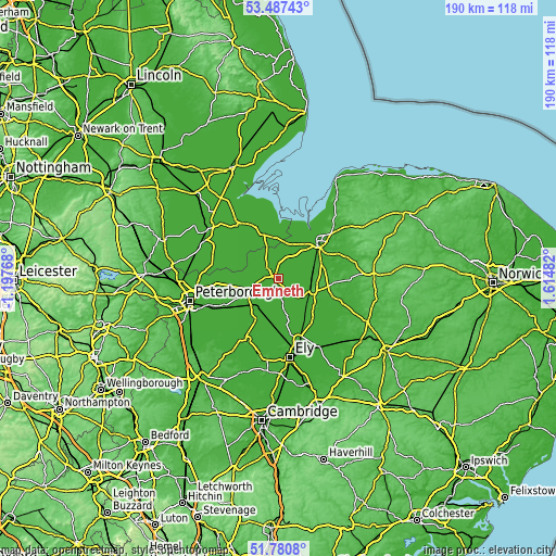 Topographic map of Emneth