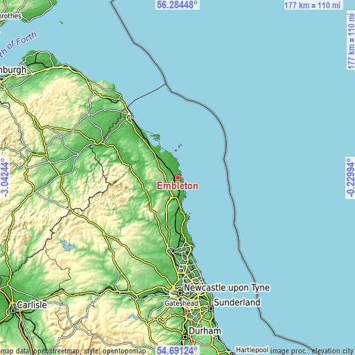 Topographic map of Embleton