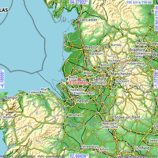 Topographic map of Eccleston
