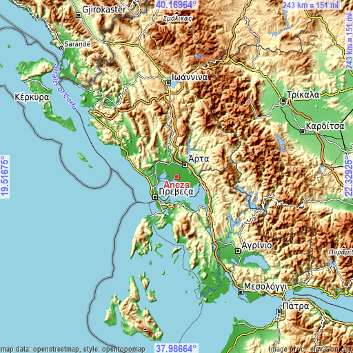 Topographic map of Anéza