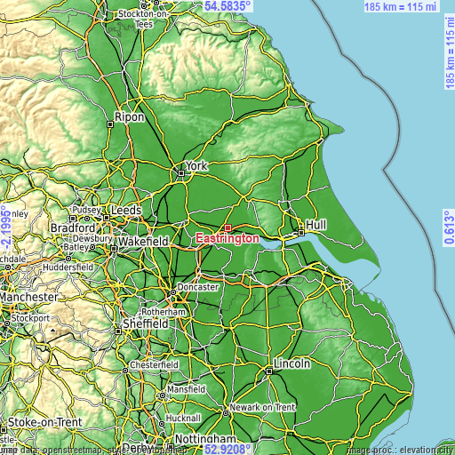 Topographic map of Eastrington