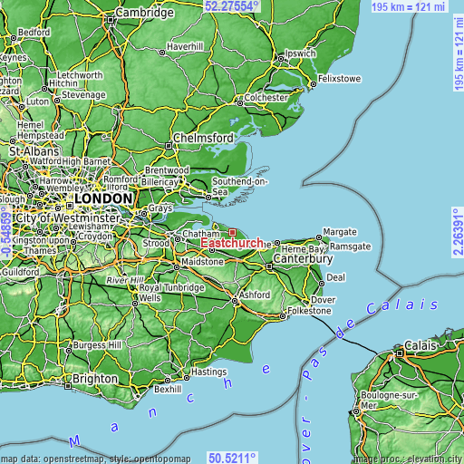 Topographic map of Eastchurch