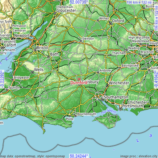 Topographic map of Durnford