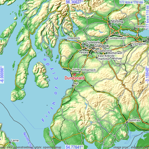 Topographic map of Dundonald